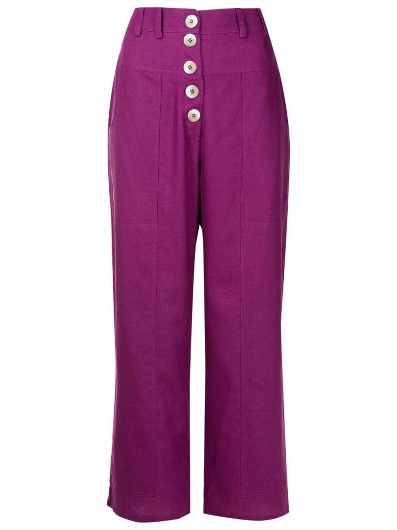 Olympiah cropped button-front trousers - Purple von Olympiah