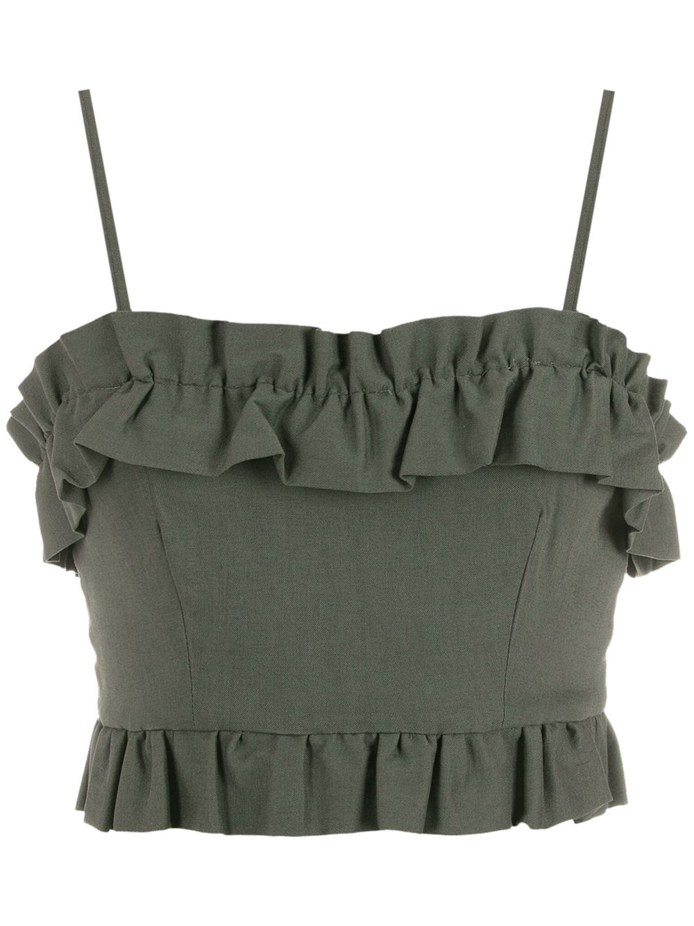 Olympiah ruffle-trim top - Green von Olympiah