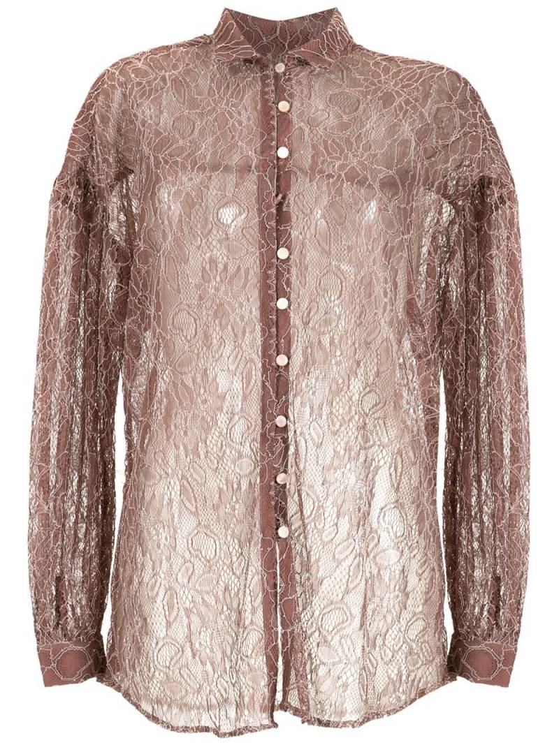 Olympiah sheer lace shirt - Brown von Olympiah