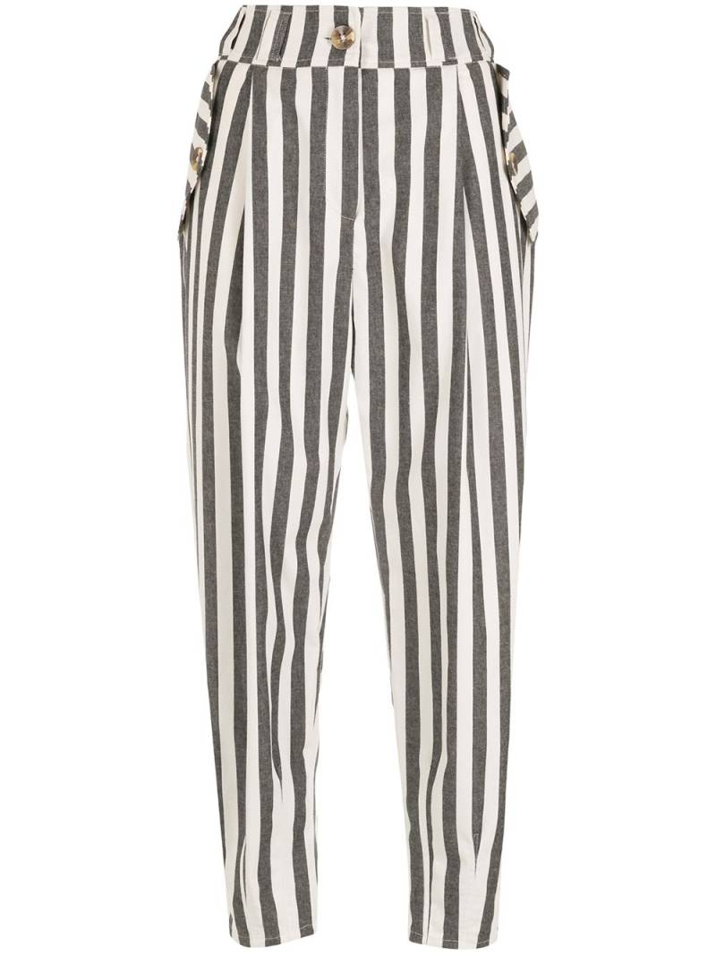 Olympiah stripe-print straight trousers - Blue von Olympiah