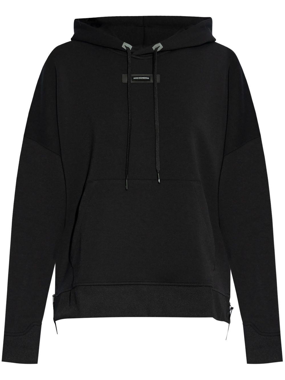 On Running logo-patch hoodie - Black