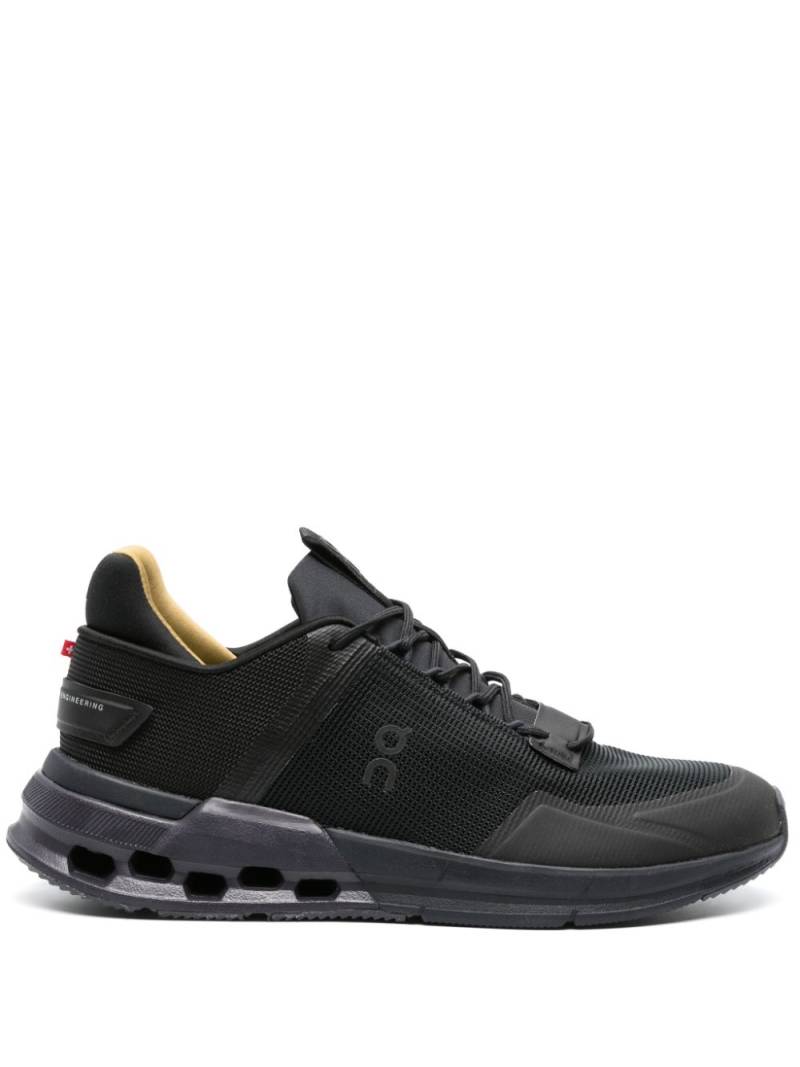 On Running logo-print mesh-panelling sneakers - Black von On Running