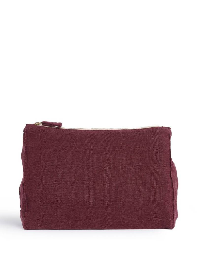 Once Milano zip-fastening linen pouch - Red von Once Milano