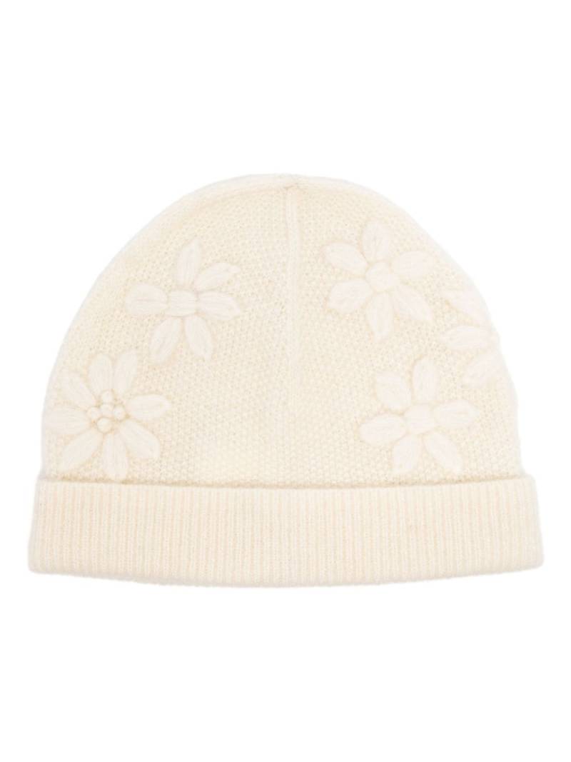 Onefifteen floral-embroidered knit beanie - White von Onefifteen