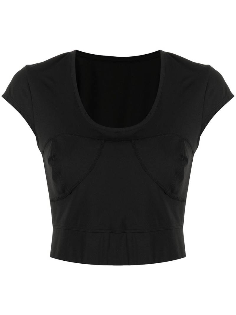 Onefifteen x Beyond the Radar scoop-neck cropped top - Black von Onefifteen