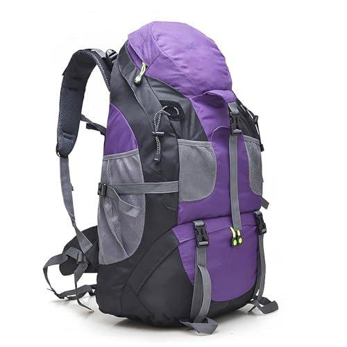 50l Leichter Wasserfester Wanderrucksack, Outdoor Sport Tagesrucksack Reisetasche Für Klettern Herren Violett ONE SIZE von Only-bags.store