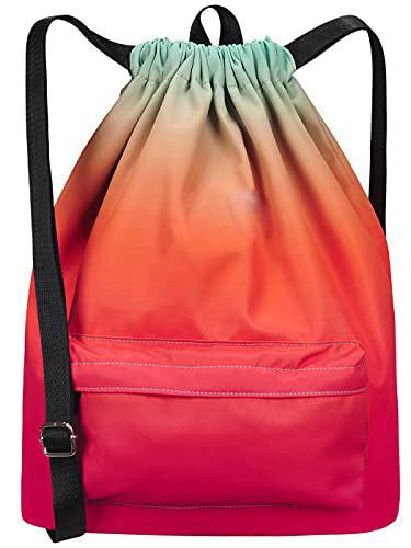 Beutel Rucksack Hipster Kordelzug Turnbeutel Gymsack Mit Innentasche Sportbeutel Damen Multicolor ONE SIZE von Only-bags.store