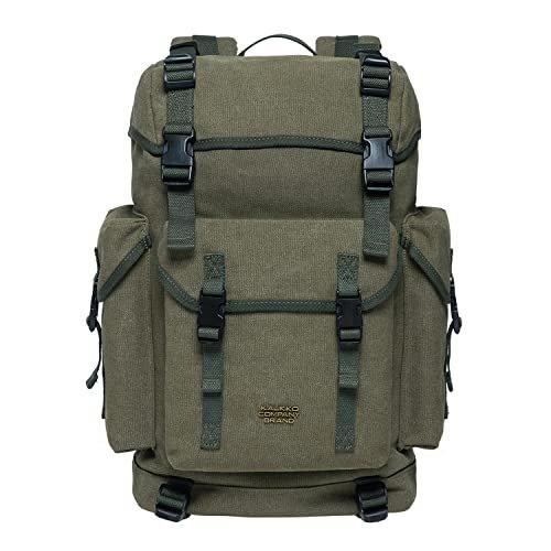 Canvas Groß Rucksack, Vintage Jagdrucksack Wanderrucksack Mit 15 Zoll Laptopfach Für Arbeit, Herren Rasengrün ONE SIZE von Only-bags.store