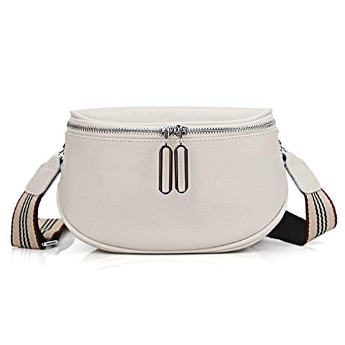 Crossbody Bag Breiter Riemen, Leder Umhängetasche, Fanny Pack Stylish, Handtasche Umhängetasche Mit Karabiner-schulterriemen Herren Offwhite von Only-bags.store