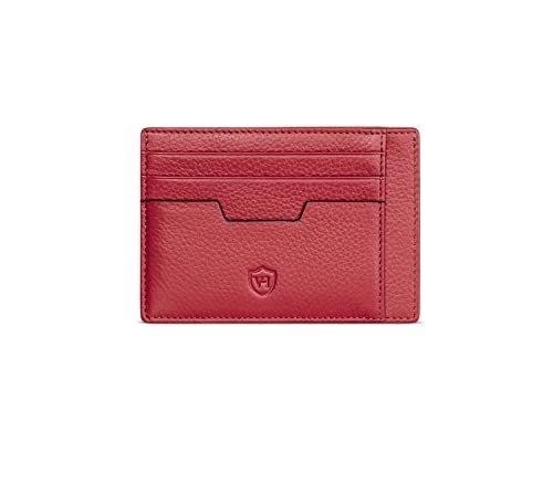 Echtes Leder Rfid-kartenetui Nappaleder - 9 Fächer - Kreditkartenetui Im Querformat Damen Rot ONE SIZE von Only-bags.store