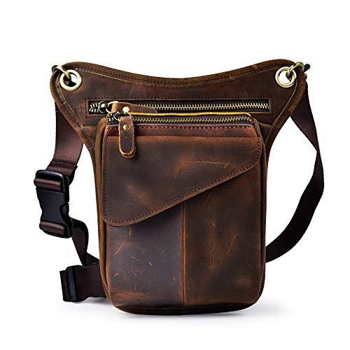 Echtes Leder Rucksäcke Beinbeutel Beintasche Hüfttasche Damen Braun von Only-bags.store