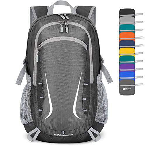 Faltbarer Rucksack, Große Leichte Rucksäcke Wasserdichter Wanderrucksack Unisex Grau ONE SIZE von Only-bags.store