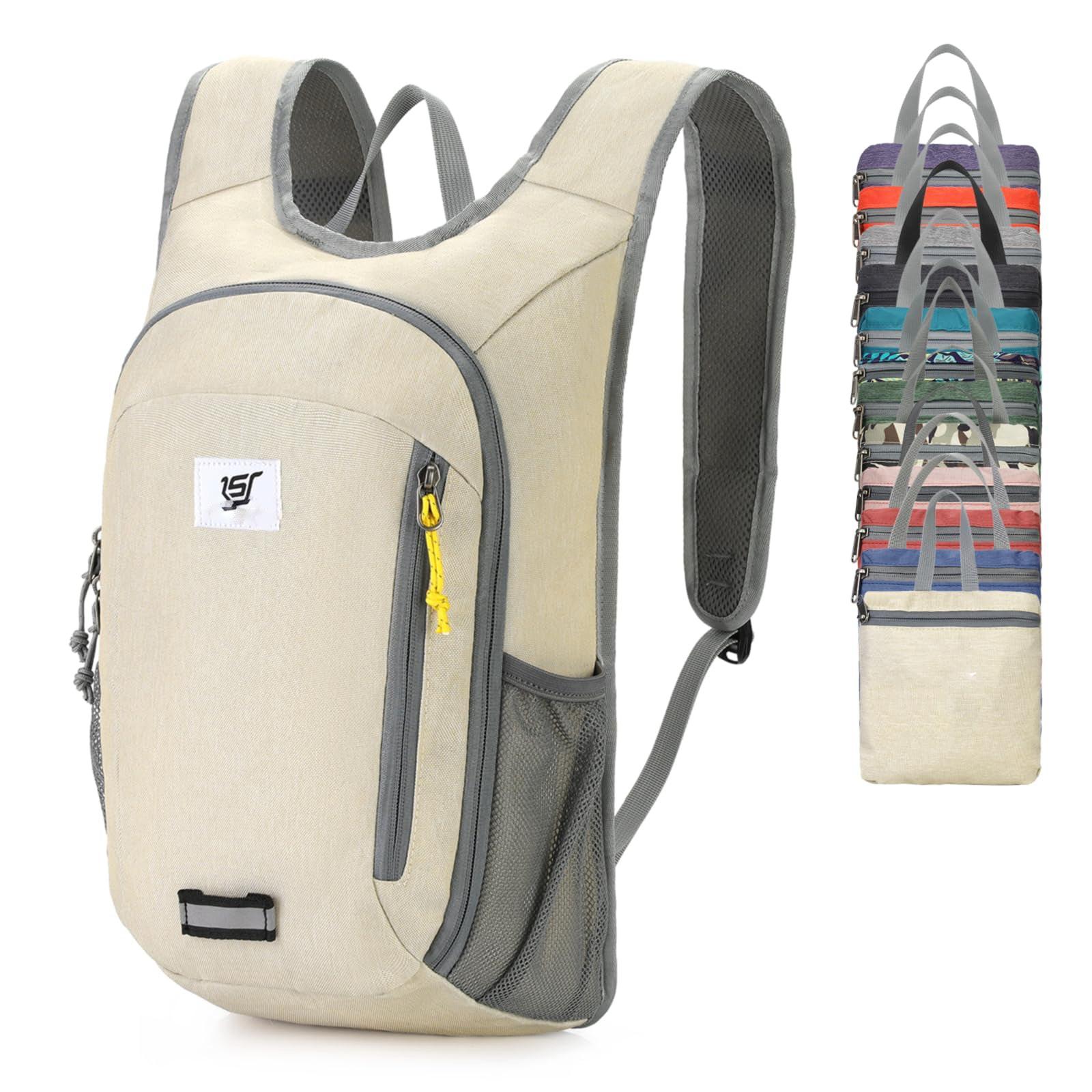 Faltbarer Rucksack Ultraleichter Tagesrucksack Wasserdichter Tagesrucksack Reiserucksack Wanderrucksack Für Wanderungen Städtereisen Unisex Beige ONE SIZE von Only-bags.store