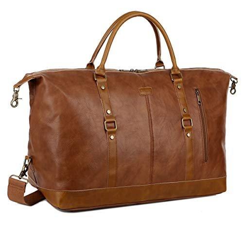 Only-bags.store - Groß  Reisetasche Handgepäck Tragetasche Travel Duffel Carry On Bag Weekender Tasche für Reise am, One Size, Braun von Only-bags.store