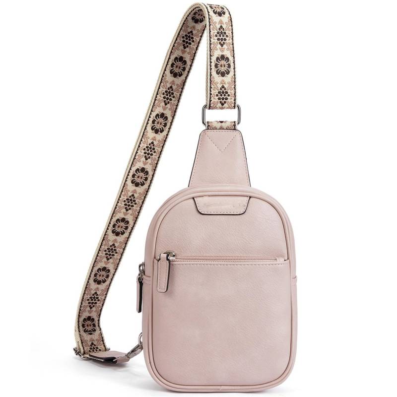 Hüfttasche, Umhängetasche, Brusttasche, Pu-leder-umhängetasche, Universal-rucksack Herren Pink von Only-bags.store