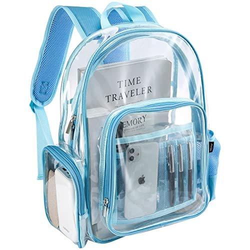 Klarer Rucksack Kunststoff Schulrucksack Schultasche, Transparent Wasserdicht Klar Langlebig Pvc Herren Blau ONE SIZE von Only-bags.store