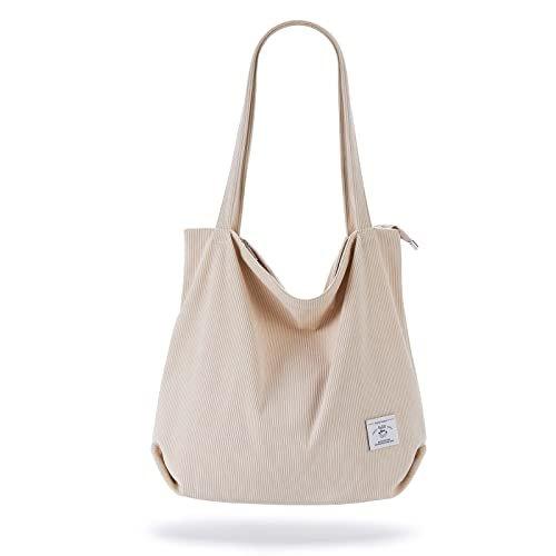 Kordel Tasche Umhängetasche Mit Reißverschluss, Große Shopper Tasche Tragetasche Handtasche Damen Beige ONE SIZE von Only-bags.store