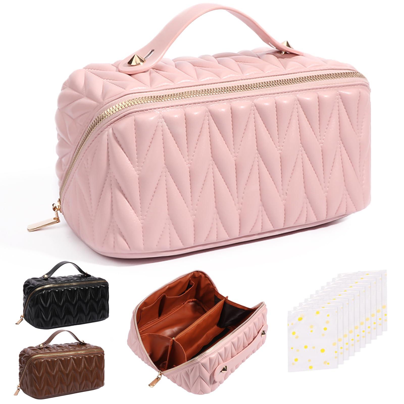 Kosmetiktasche Reisetasche Kulturtasche : Pu Leder Make Up Unisex Pink ONE SIZE von Only-bags.store