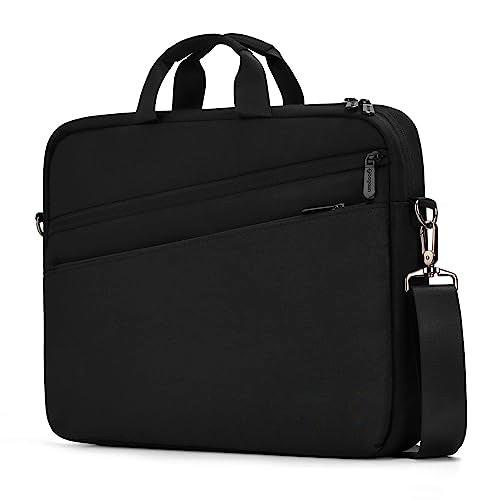 Only-bags.store - Laptoptasche Aktentasche für Laptop erweiterbar wasserdicht, Damen, Schwarz, One Size von Only-bags.store