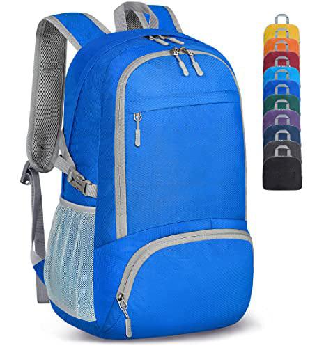 Only-bags.store - Leichter faltbarer Rucksack Packbare Rucksäcke, kleine faltbare Rucksäcke Wanderrucksack Wasserdicht, One Size, Blau von Only-bags.store