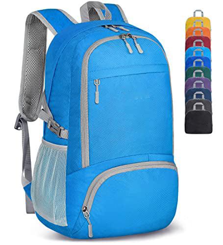 Leichter Faltbarer Rucksack-packbare Rucksäcke, Kleine Faltbare Rucksäcke Wanderrucksack Wasserdicht Unisex Blau ONE SIZE von Only-bags.store