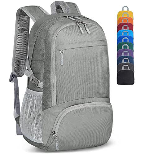 Leichter Faltbarer Rucksack-packbare Rucksäcke, Kleine Faltbare Rucksäcke Wanderrucksack Wasserdicht Unisex Grau ONE SIZE von Only-bags.store