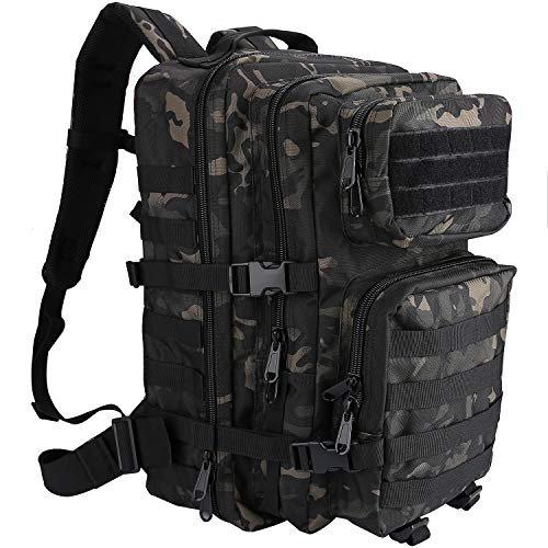 Militär Taktische Rucksack, Große Kapazität 3 Tage Armee Assault Pack Bag Go Bag Rucksack Für Wandern Jagd, Trekking Und Camping Und Andere Outdoor Aktivitäten - Camoblack Herren Multicolor ONE SIZE von Only-bags.store