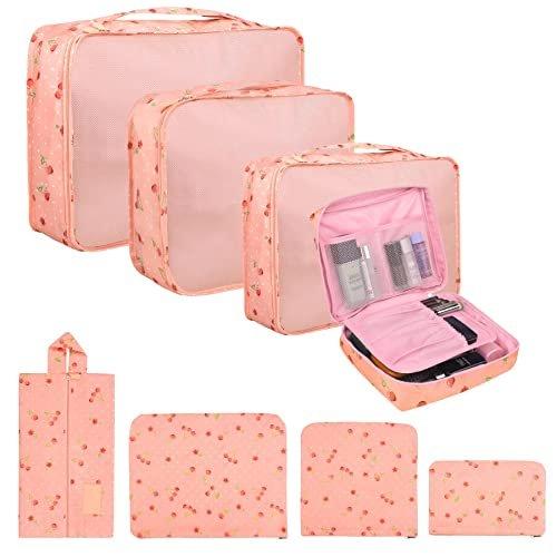 Packung Mit 8 Packwürfeln, Koffer-organisationswürfel, Mit Schuhbeutel, Wäschesack, Reiseorganisator, Kleidersack, Für Rucksack, Rosa Unisex Rosa ONE SIZE von Only-bags.store