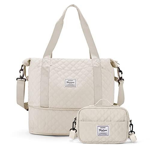 Reisetasche Sporttasche 40x20x25 Ryanair Handgepäck Tasche Weekender Bag Schwimmtasche Wasserdicht Damen Offwhite ONE SIZE von Only-bags.store