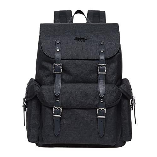 Retro-rucksack, Vintage-jagdrucksack Wanderrucksack Mit 14 Zoll Laptopfach Für Arbeit, Reisen, Herren Schwarz ONE SIZE von Only-bags.store