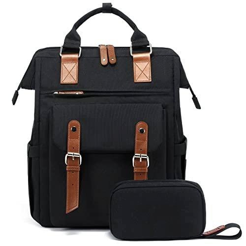 Only-bags.store - Rucksack Laptop, 15,6 Zoll Schulrucksack Teen mit Datenkabeltasche, wasserdichte Schultasche, One Size, Schwarz von Only-bags.store