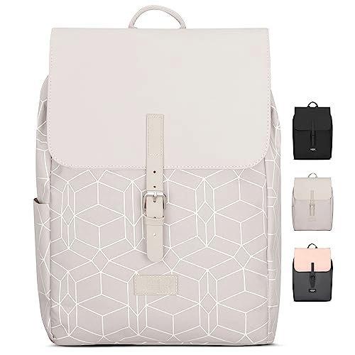 Rucksack Small Beige Pattern - Ida - Kleiner Rucksack Für Freizeit, Uni Oder City - Mit Laptopfach Herren Offwhite ONE SIZE von Only-bags.store