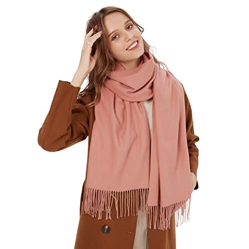 Schal Warm Autumn Plain Cotton With Tassels/fringes, 40+ Colors Plain & Plaid Pashmina Xl Scarfs, Damen Beige ONE SIZE von Only-bags.store