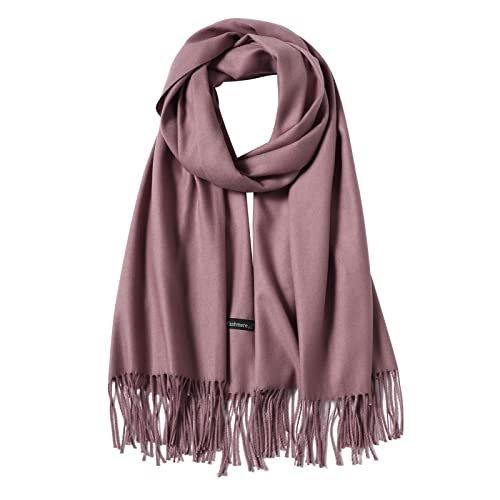 Schal Warm Herbst Unifarben Baumwolle Mit Quasten/fransen, 40+ Farben Einfarbig & Kariert Pashmina Damen Violett ONE SIZE von Only-bags.store