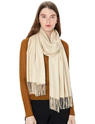 Schal Warm Winter Herbst Unifarben Baumwolle Mit Quasten/fransen, 40+ Farben Einfarbig & Kariert Damen Beige ONE SIZE von Only-bags.store