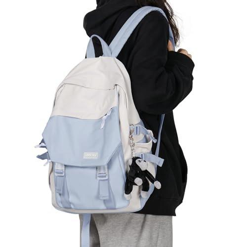 Only-bags.store - Schultasche Sekundarschule Daypack, 14-Zoll-Laptop-Rucksack, wasserfester Rucksack für Teenager, Herren, Blau, One Size von Only-bags.store