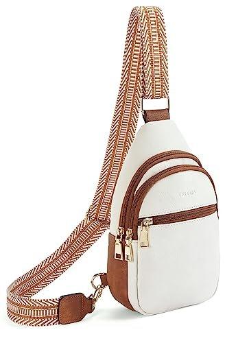 Sling Rucksack Umhängetasche Kleine Crossbody Tasche Kunstleder Sling Tasche Damen Offwhite von Only-bags.store