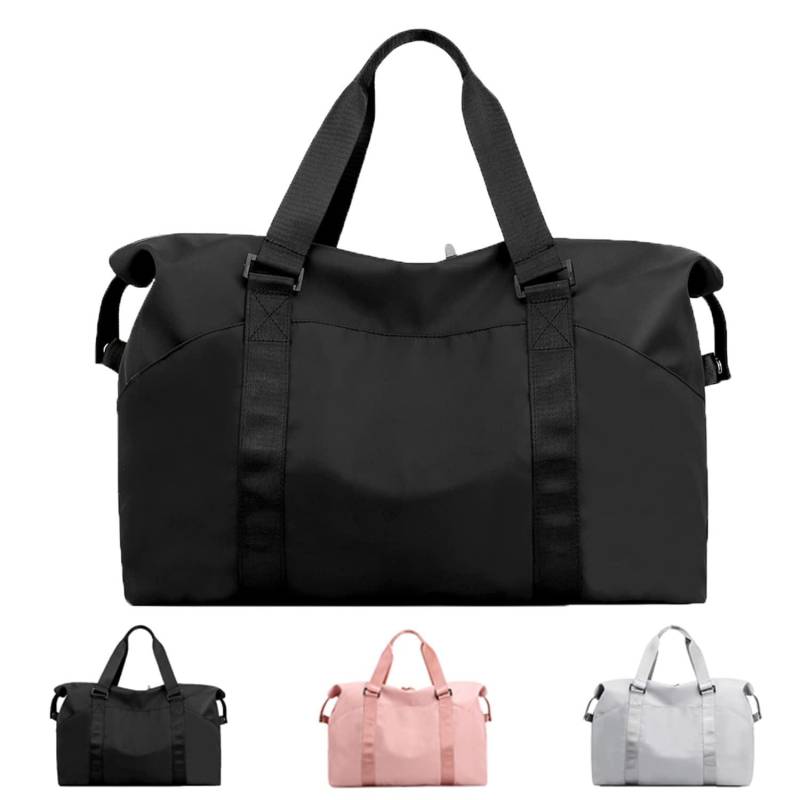 Sporttasche Mit Nassfach, Freizeithandtasche Faltbar, Turnbeutel, Einkaufstasche, Reisetasche Für Kurztrips Damen Schwarz ONE SIZE von Only-bags.store