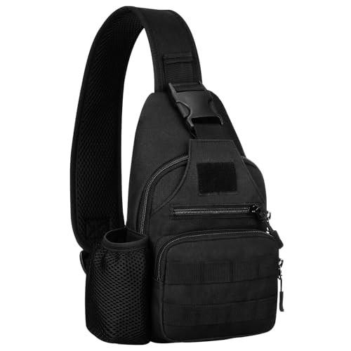 Tactical Chest Bag Militärische Umhängetasche Tactical Chest Sling Pack Crossbody Bag Herren Schwarz von Only-bags.store