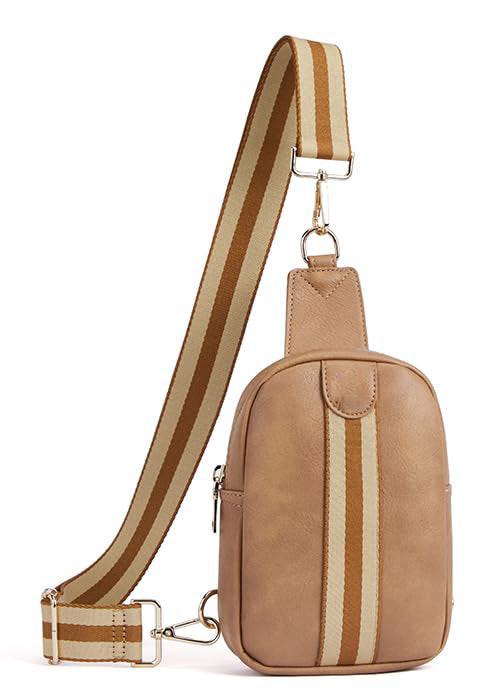 Umhängetasche, Brusttasche, Umhängetasche, Kleine Umhängetasche, -gürteltasche, Pu-leder-umhängetasche Mit Bunt Gewebtem Schultergurt Herren Braun von Only-bags.store