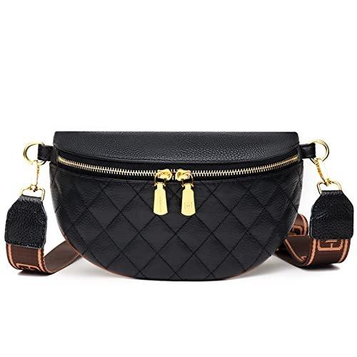 Umhängetasche Small Modern Black, Crossbody Bag Bag Mit Breitem Schulterriemen, Fanny Pack Leder Herren Schwarz von Only-bags.store