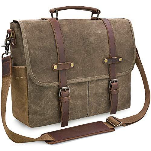 Only-bags.store - Umhängetaschen Aktentasche Laptoptasche Wasserdichtes Segeltuch Große Arbeitstasche, für Damen, Braun, One Size von Only-bags.store