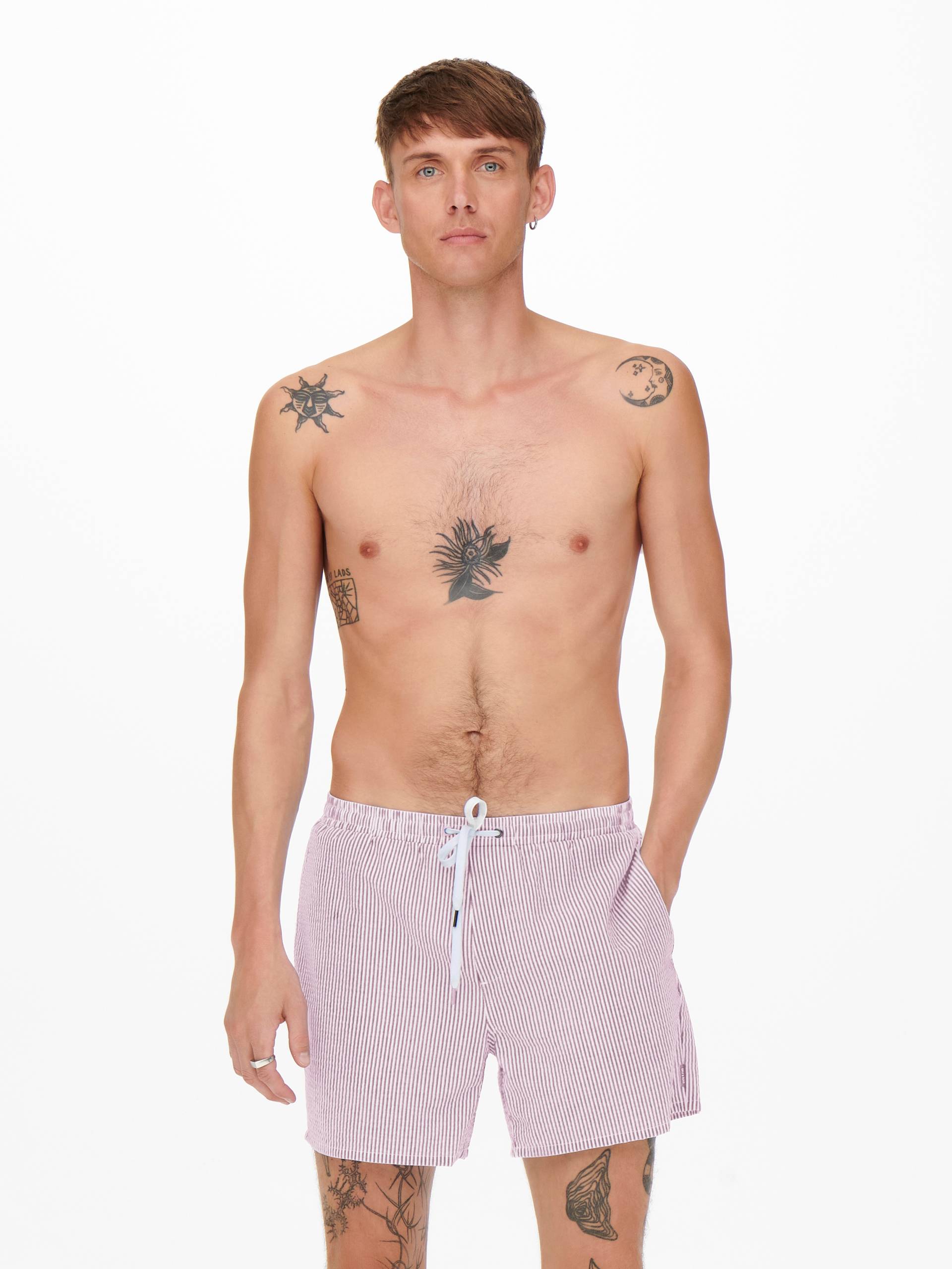 ONLY & SONS Badehose »ONSTED STRIPE SEERSUCKER SWIM NOOS« von Only & Sons