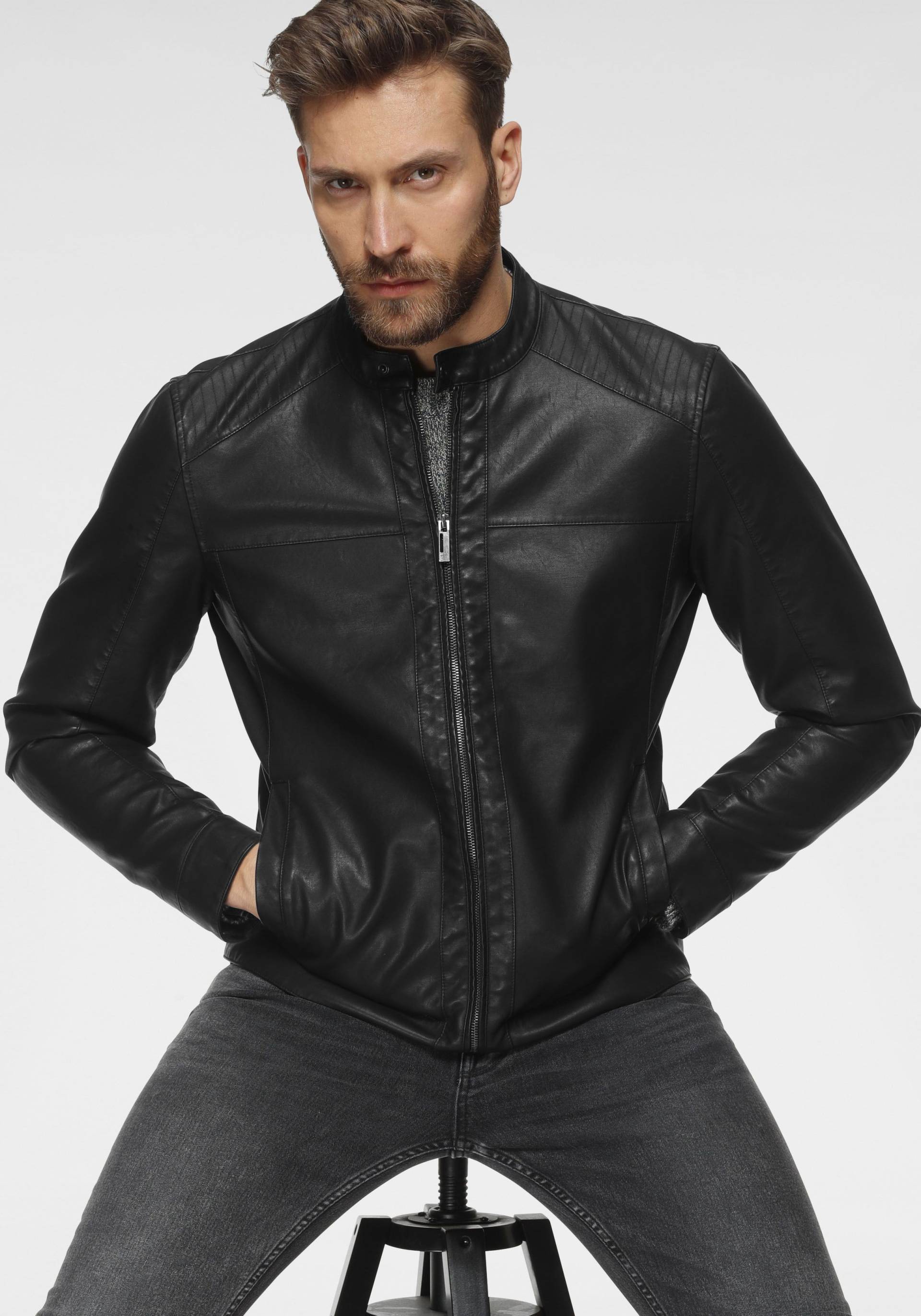 ONLY & SONS Bikerjacke »MIKE PU RACER JACKET«, ohne Kapuze von Only & Sons