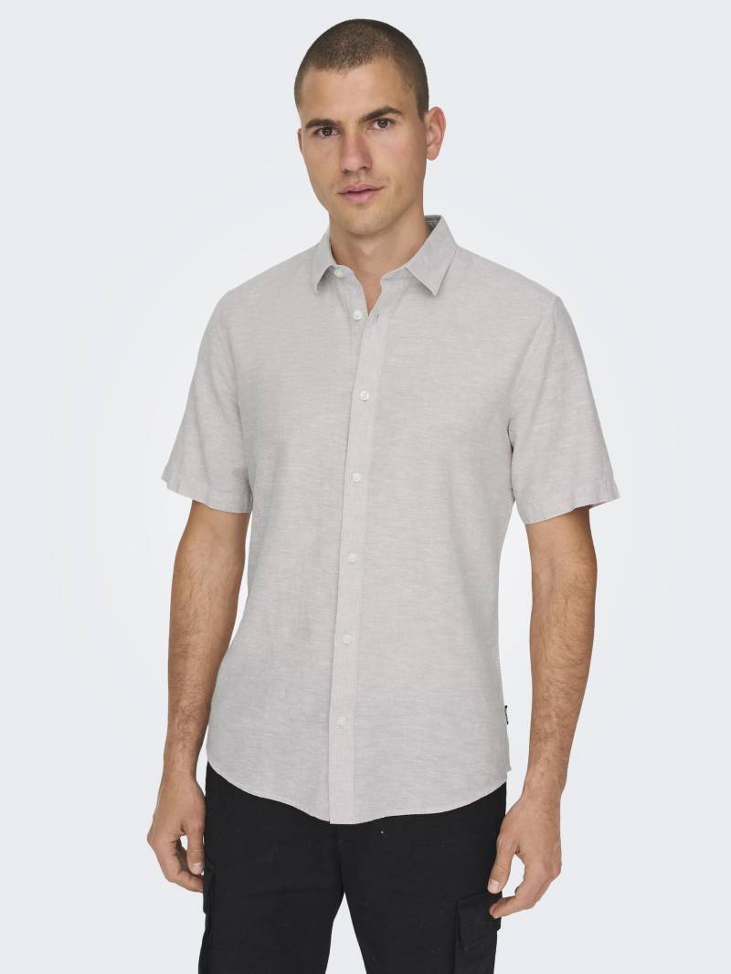 ONLY & SONS Kurzarmhemd »ONSCAIDEN SS SOLID LINEN SHIRT NOOS« von Only & Sons