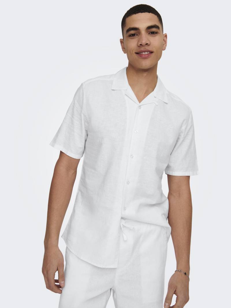 ONLY & SONS Kurzarmhemd »ONSCAIDEN SS SOLID RESORT LINEN NOOS« von Only & Sons