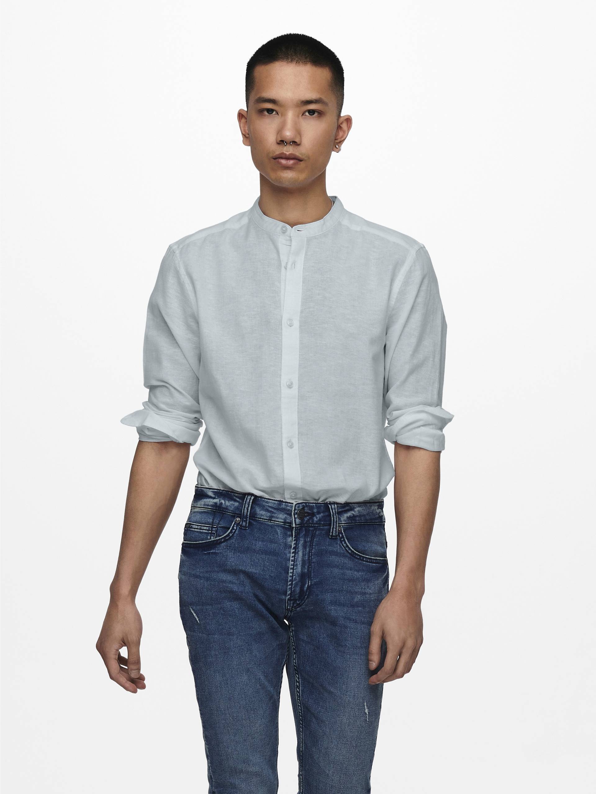 ONLY & SONS Langarmhemd »ONSCAIDEN LS SOLID LINEN MAO SHIRT NOOS« ONLY & SONS Langarmhemd »ONSCAIDEN LS SOLID LINEN MAO SHIRT NOOS« von Only & Sons