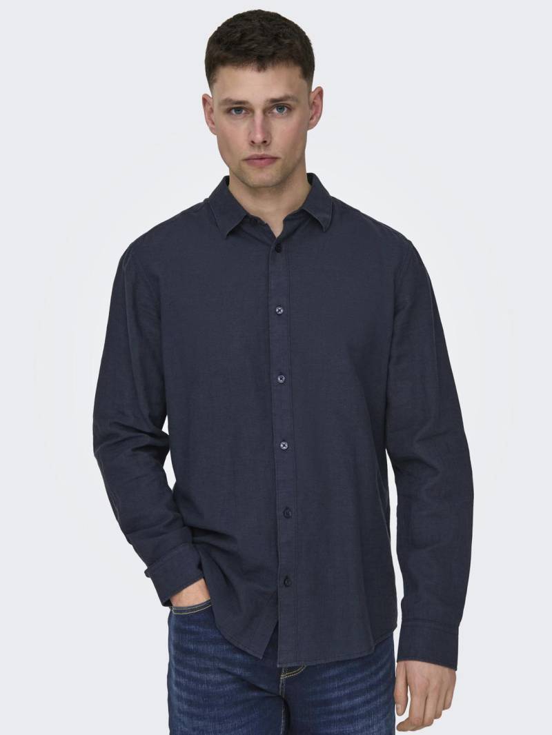 ONLY & SONS Langarmhemd »ONSCAIDEN LS SOLID LINEN SHIRT NOOS« von Only & Sons