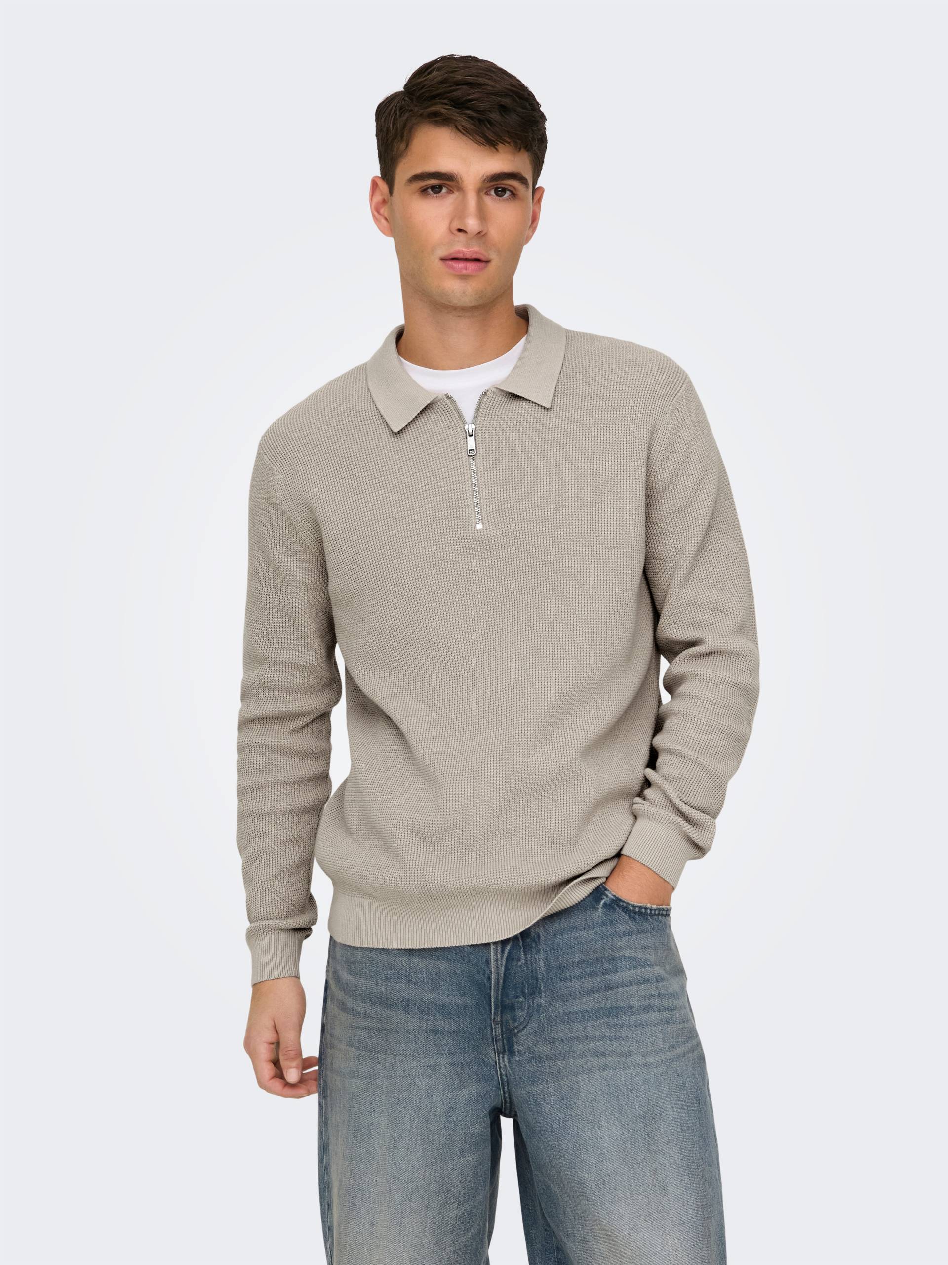 ONLY & SONS Polokragenpullover »ONSMATTEO LS ZIP POLO« von Only & Sons