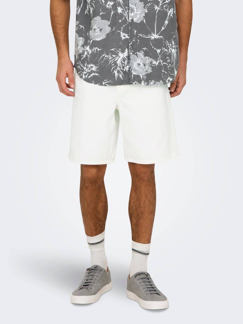 ONLY & SONS Shorts »ONSFADE LOOSE WHITE 1662 PIM DNM SHORTS« von Only & Sons